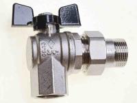 Кран шаровый 3/4" с американкой угловой Bugatti (полнопроходной, усиленный) (594)