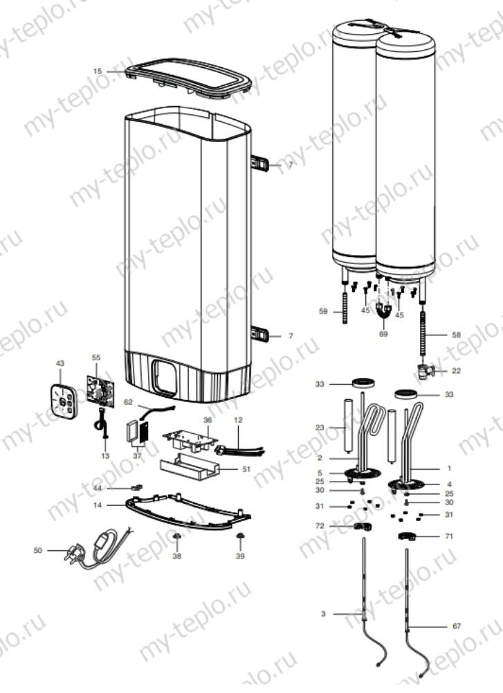 Запчасти Ariston ABS VLS EVO WIFI INOX PW 50 купить в Кирове