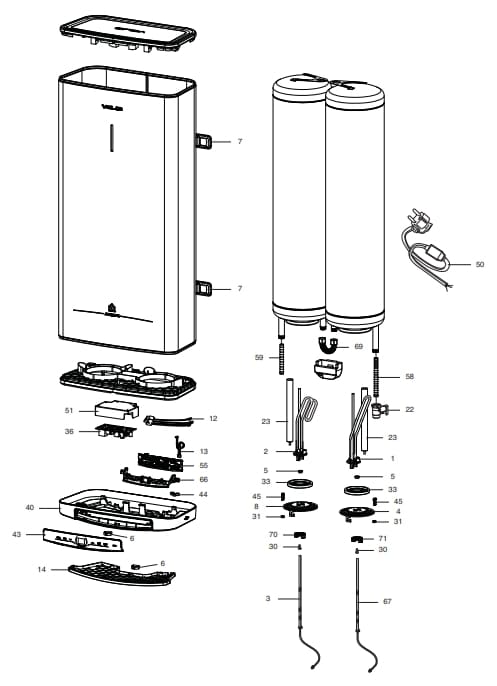 Запчасти Ariston VELIS LUX INOX POWER ABSE WIFI 100 купить в Кирове