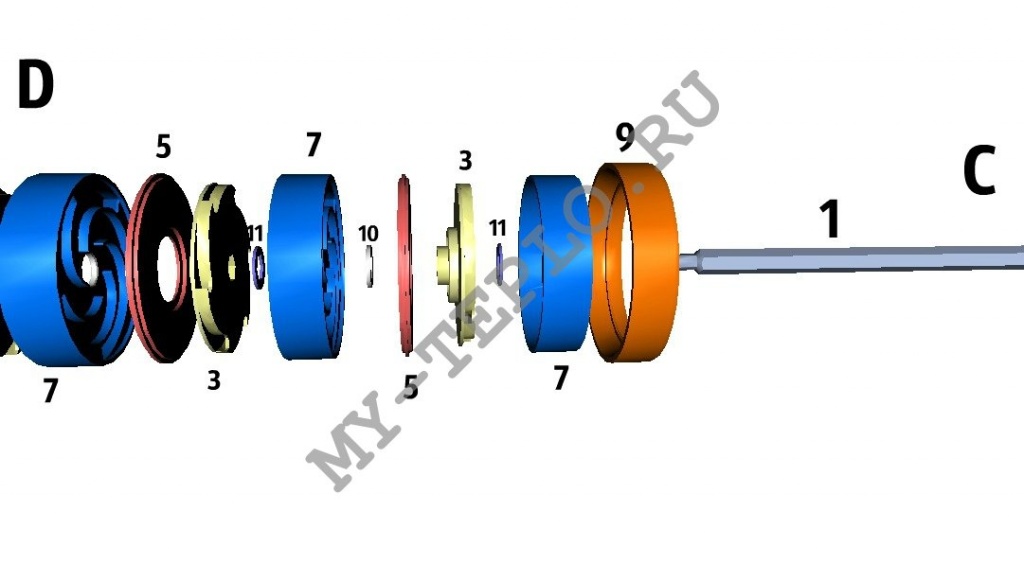 запчасти Джилекс Водомет 60/92